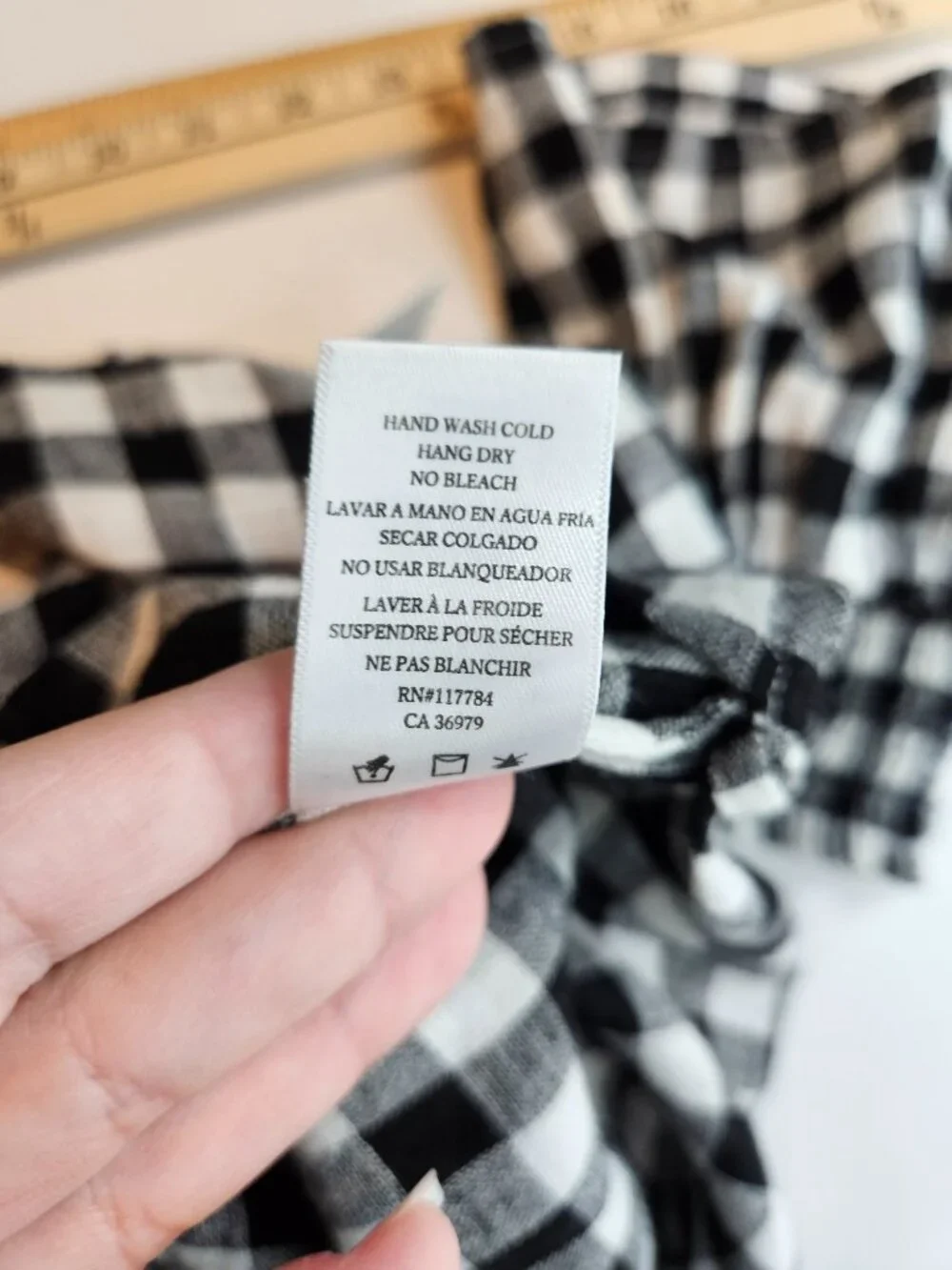 Rails Isabelle Gingham Off The Shoulder Top Black Women's Size M NEW Preppy